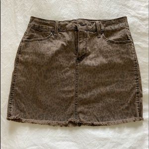 Mudd Leopard Print Denim Skirt